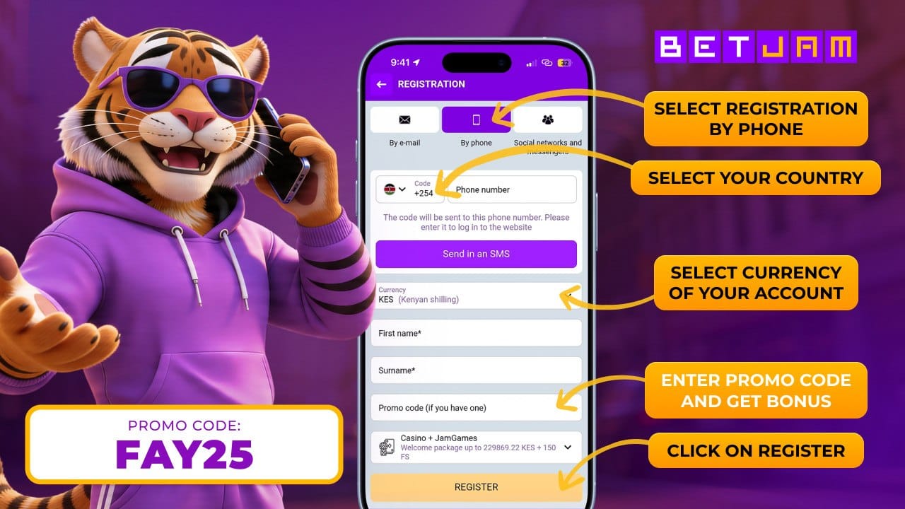Betjam ad: step-by-step registration guide with promo code FAY25